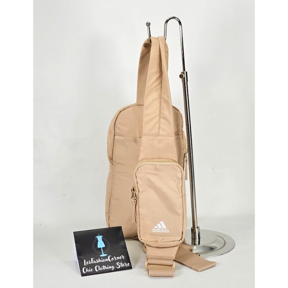 Adidas Beige Essentials 2 Sling Crossbody Bag BOS Mini Monogram Wonder 060 - Picture 10 of 14